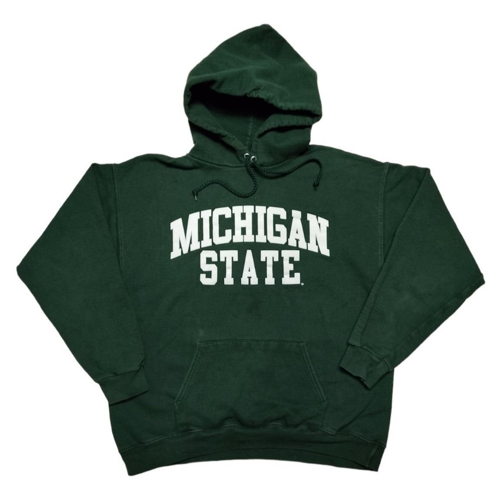 Vintage 1990s Michigan State University Spartans Spellout Hooded Sweatshirt